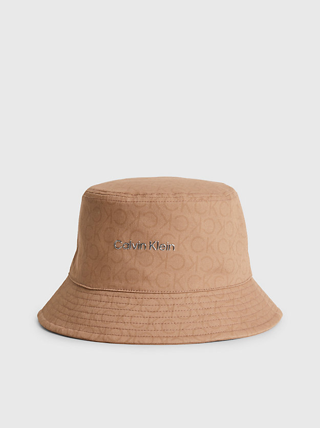 SAFARI CANVAS MONO / SAFARI CANVAS Omkeerbare bucket hat van biologisch katoen voor dames CALVIN KLEIN