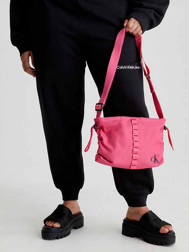 PINK FLASH Recycled Twill Crossbody Bag for women CALVIN KLEIN JEANS