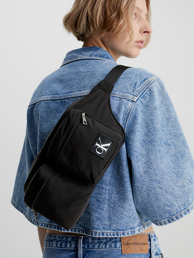black recycled nylon bum bag for women calvin klein jeans