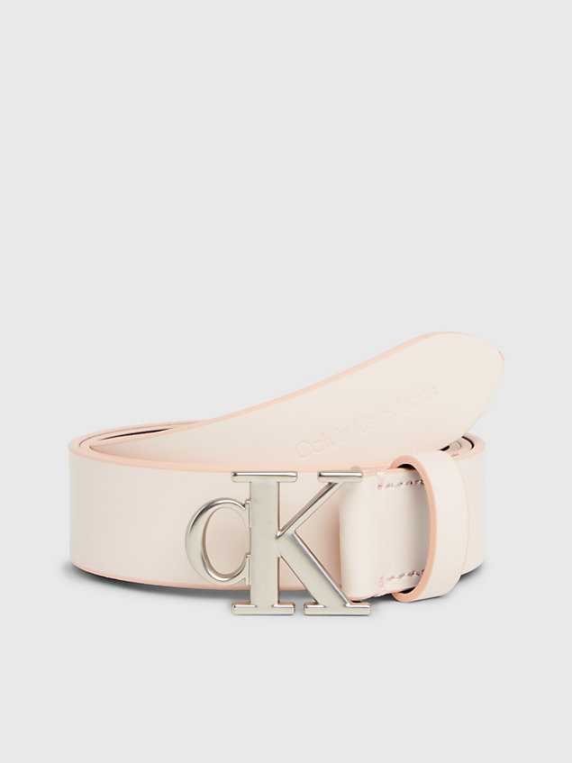 pink leather logo belt for women calvin klein jeans