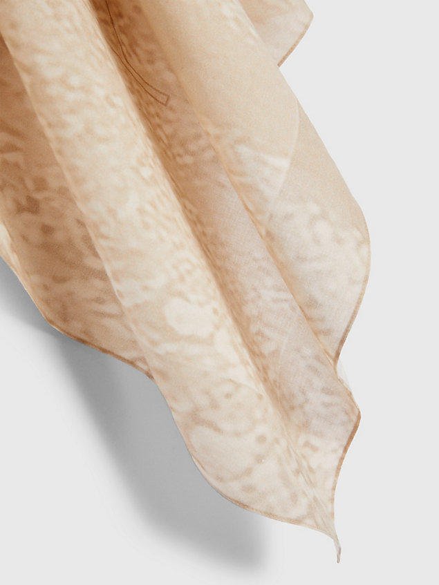 bandana in cotone biologico beige da donna calvin klein jeans