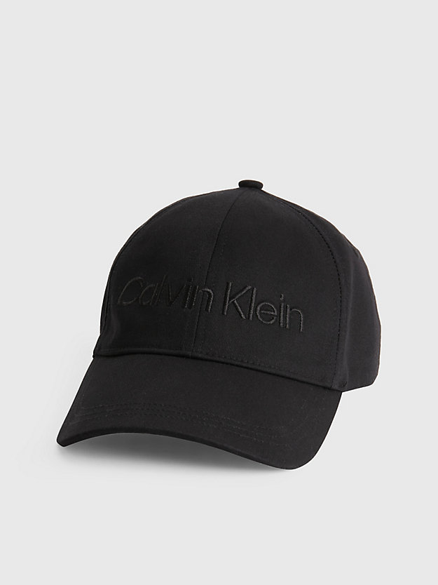 CK BLACK Czapka z logo z bawełny organicznej dla Kobiety CALVIN KLEIN