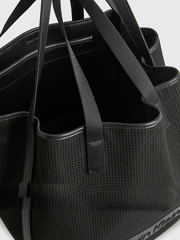 CK BLACK Large Perforated Tote Bag for women CALVIN KLEIN
