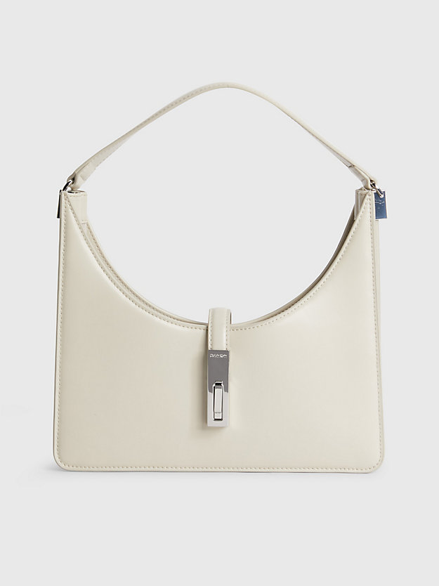 stoney beige small recycled shoulder bag for women calvin klein