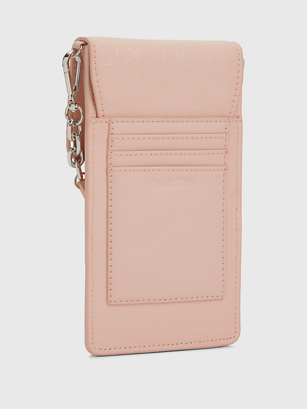 CAFE AU LAIT MONO Recycled Crossbody Phone Pouch for women CALVIN KLEIN