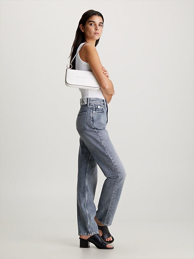 sac bandoulière white/silver logo pour femmes calvin klein jeans