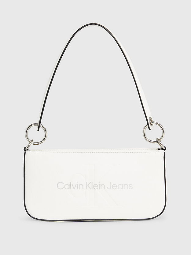 white/silver logo schultertasche für damen - calvin klein jeans