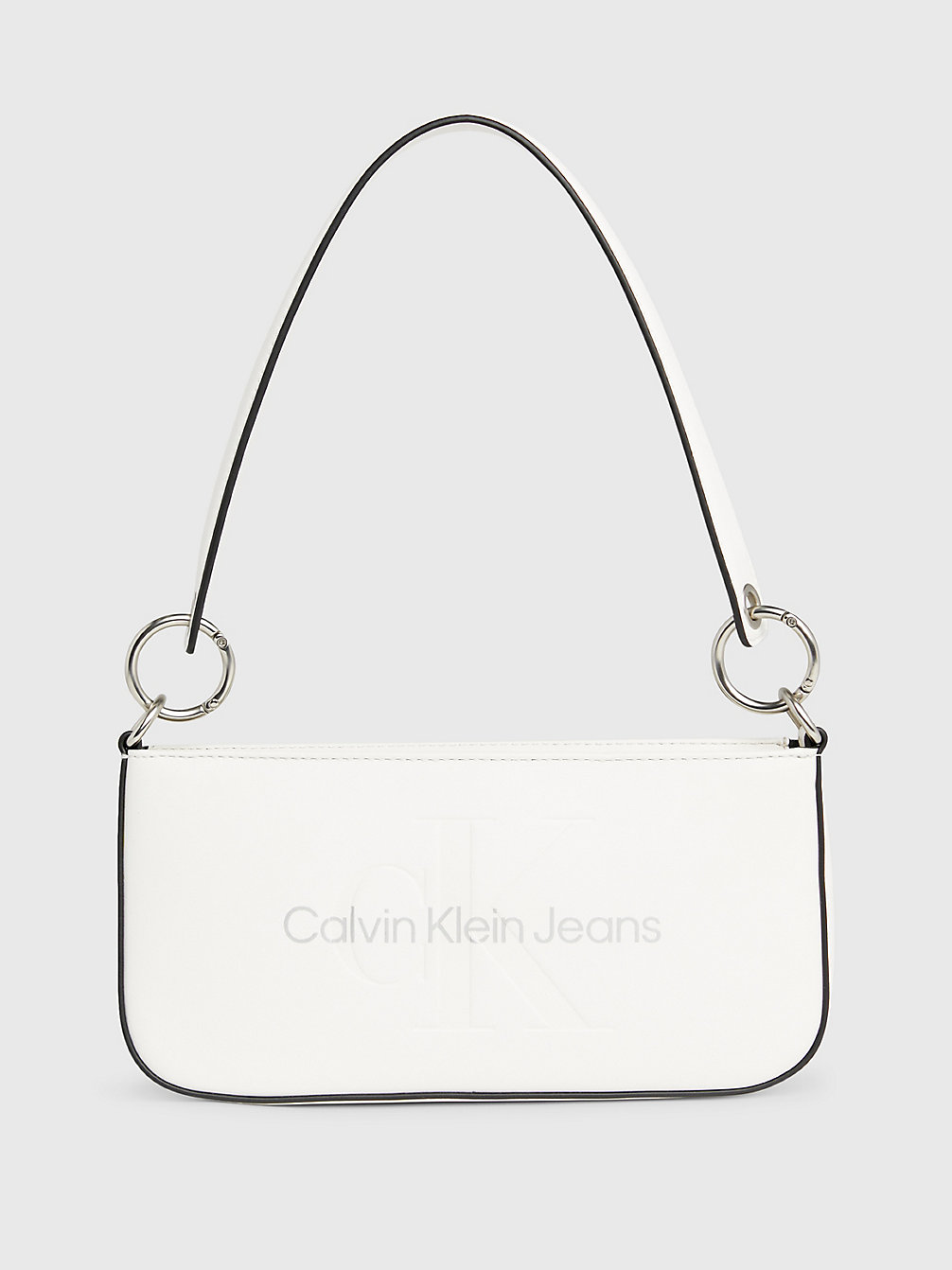 WHITE/SILVER LOGO Shoulder Bag undefined Women Calvin Klein