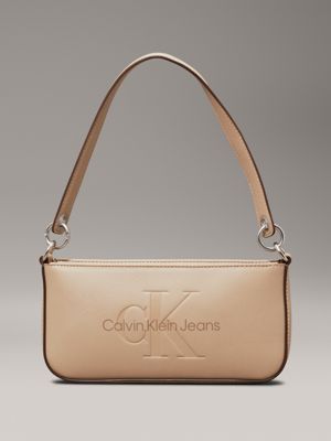 dark beige shoulder bag for women calvin klein jeans