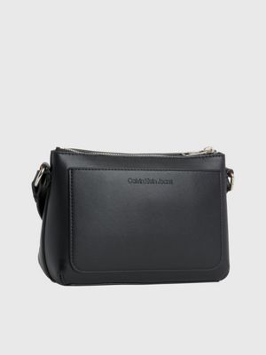 Calvin Klein - logo-print Crossbody Bag - Women - Calf Leather/Recycled Polyester - One Size - Brown