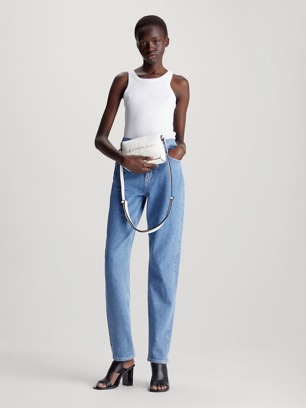 white/silver logo crossbody bag for women calvin klein jeans