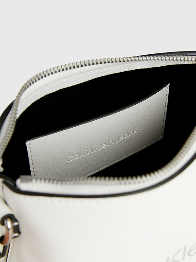bandolera white/silver logo de mujeres calvin klein jeans