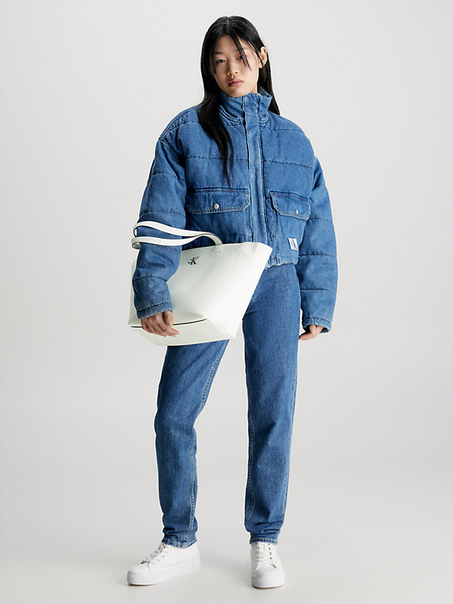 white shopper aus recyceltem material für damen - calvin klein jeans