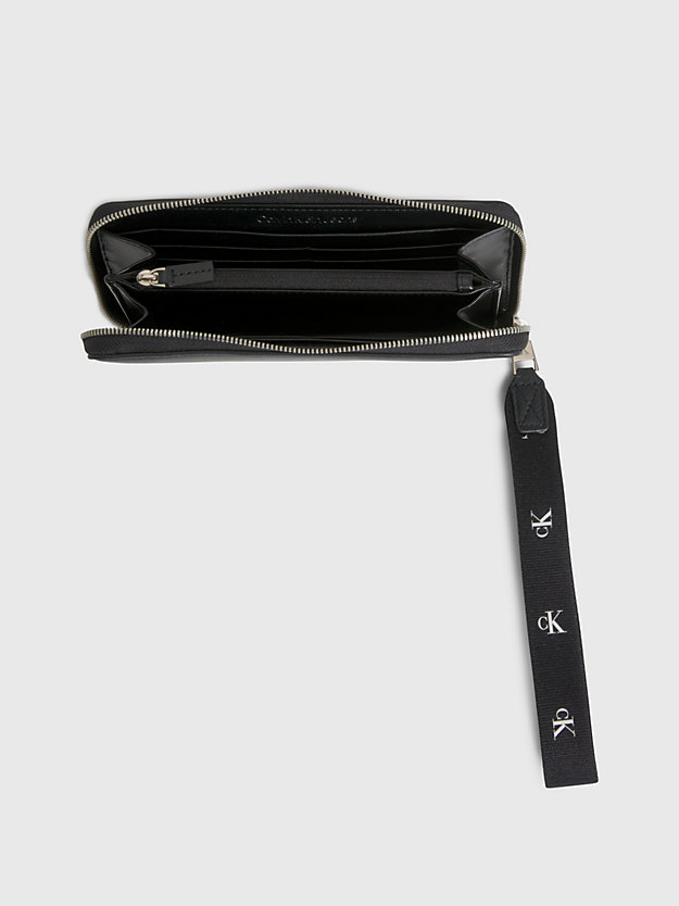 black/black zip around wallet for women calvin klein jeans