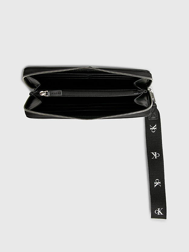 BLACK Armbandtaschen-Portemonnaie mit Rundum-Reißverschluss aus recyceltem Material für Damen CALVIN KLEIN JEANS