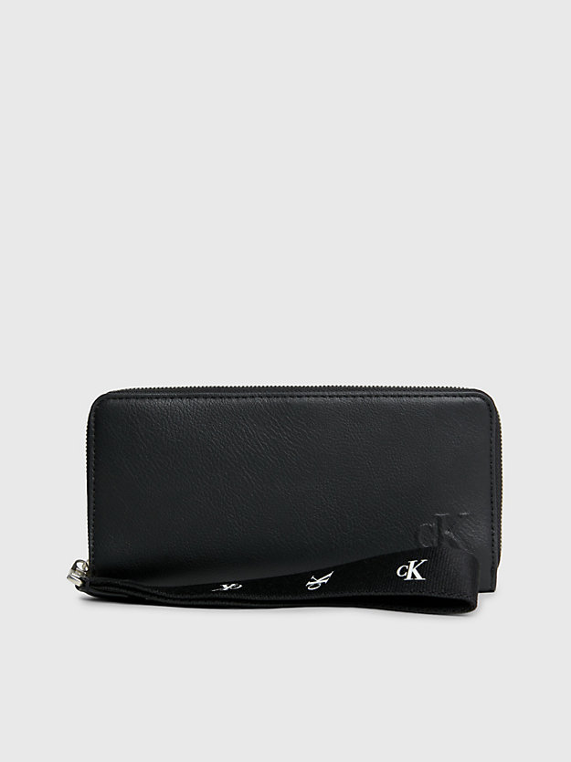 BLACK Armbandtaschen-Portemonnaie mit Rundum-Reißverschluss aus recyceltem Material für Damen CALVIN KLEIN JEANS
