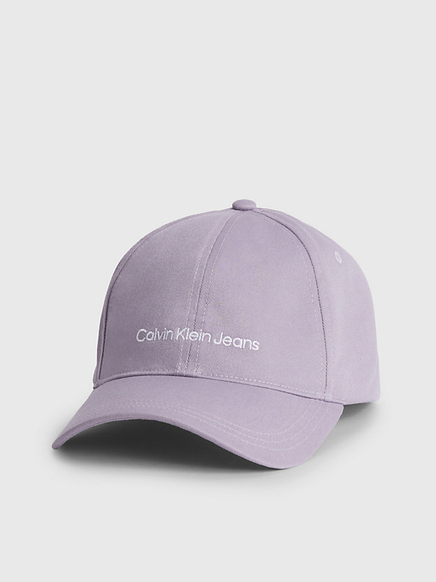 lavender aura organic cotton logo cap for women calvin klein jeans
