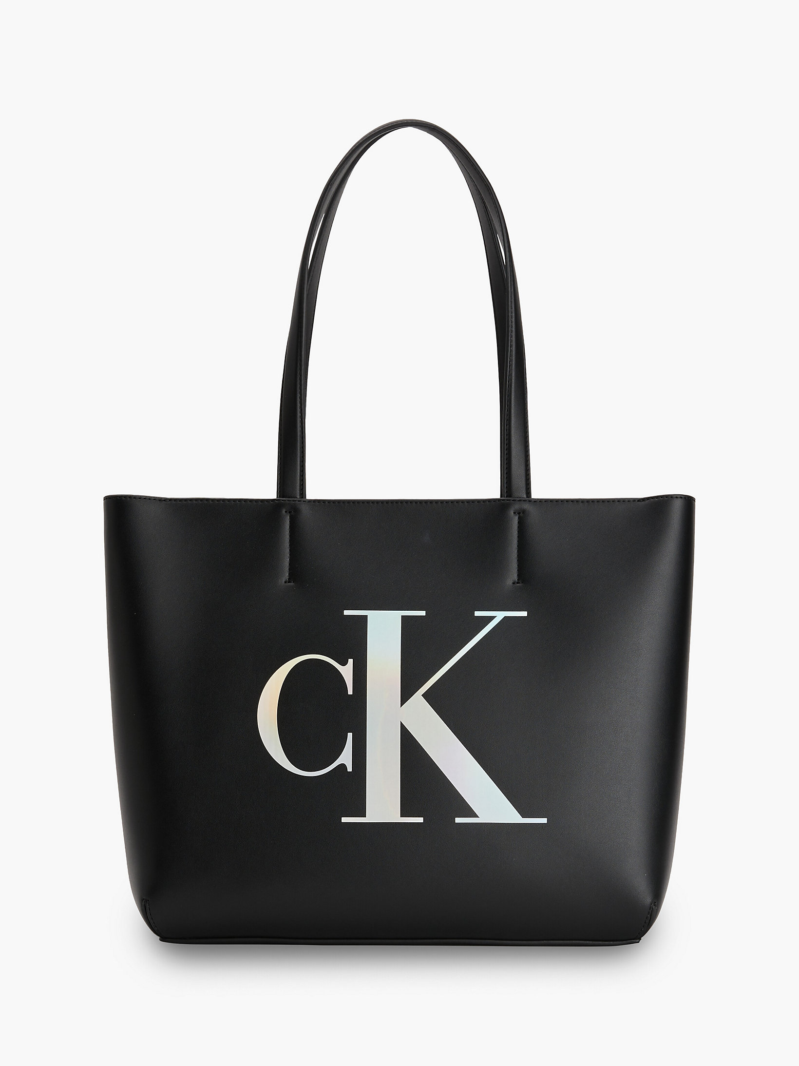 Fashion Black Schillernder Shopper Mit Logo undefined Damen Calvin Klein