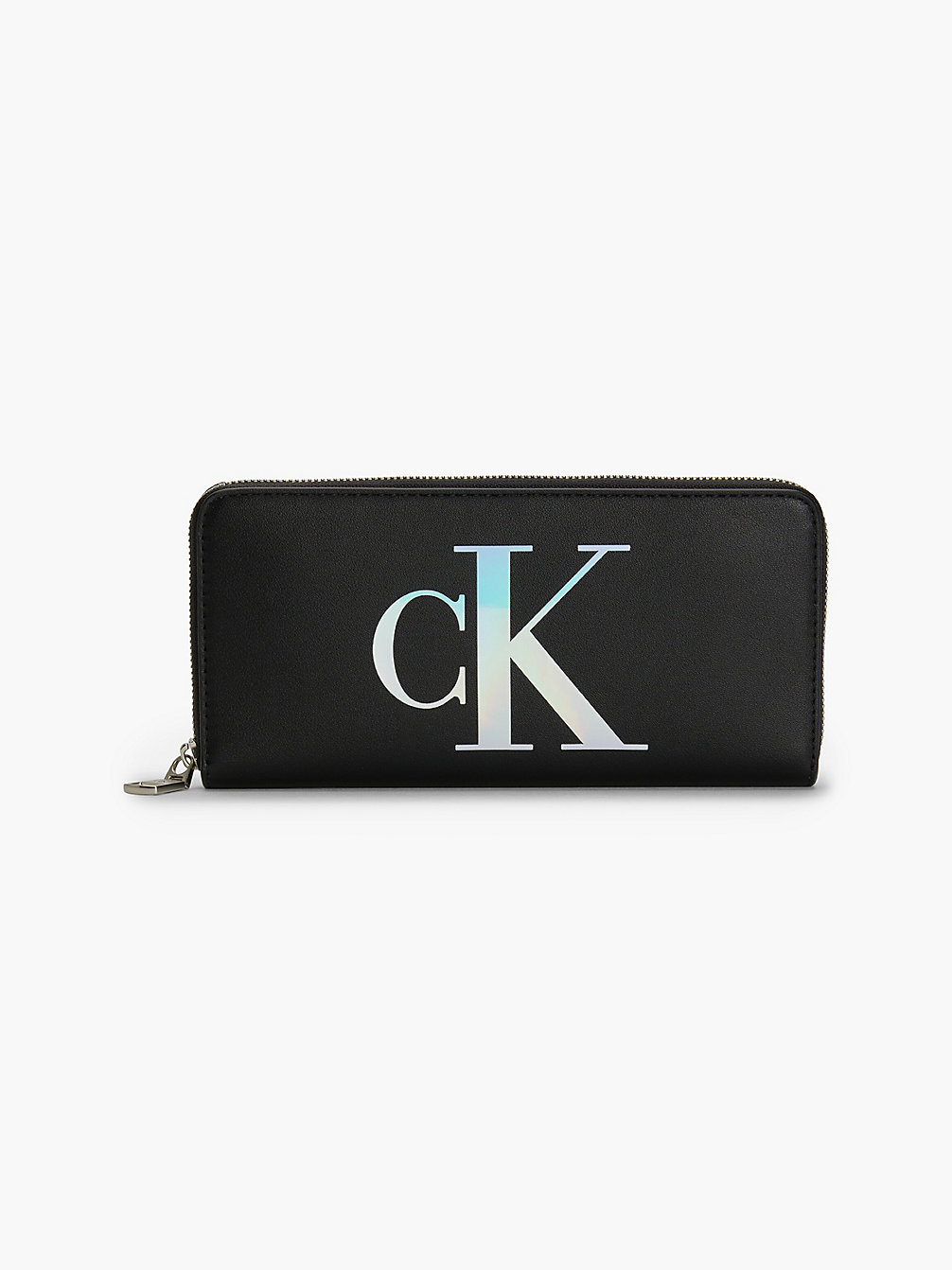 FASHION BLACK Portafoglio Con Zip Integrale E Logo Iridescente undefined donna Calvin Klein