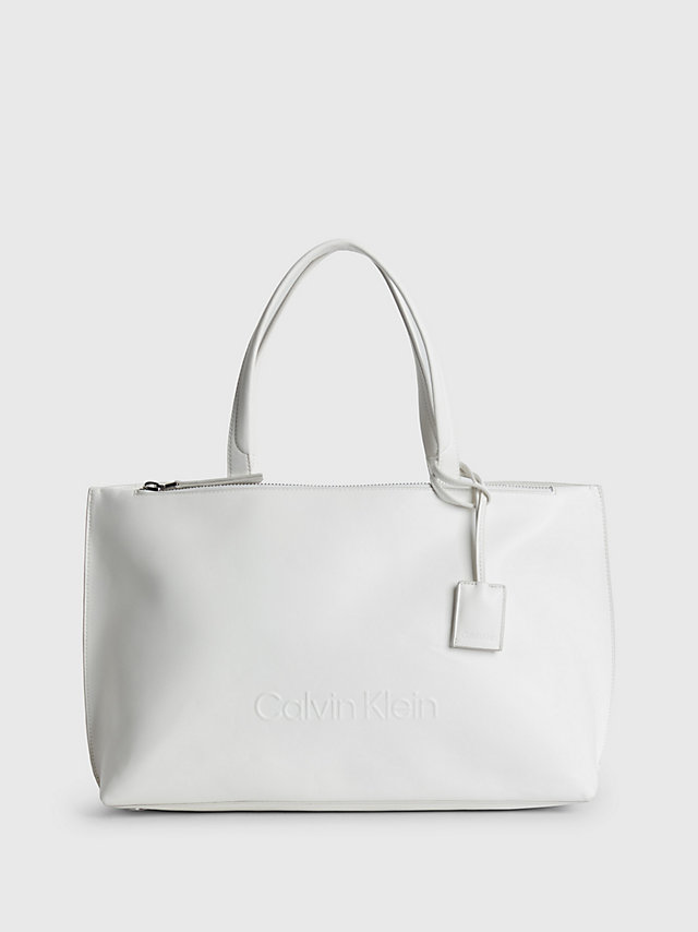Bright White Gerecyclede Tote Bag undefined dames Calvin Klein