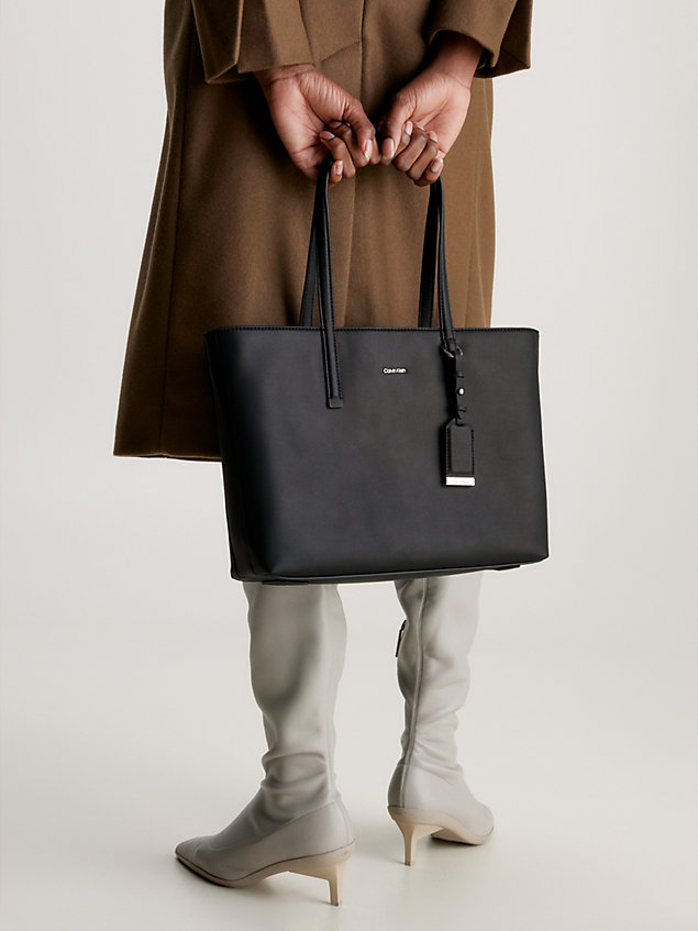 black torba typu tote ze sztucznej skóry dla kobiety - calvin klein