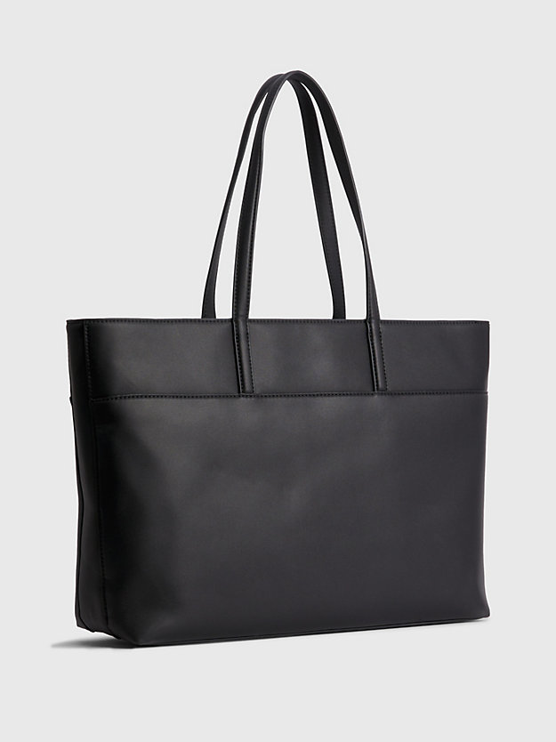 CK BLACK Große Tote-Bag aus recyceltem Material mit Logo für Damen CALVIN KLEIN