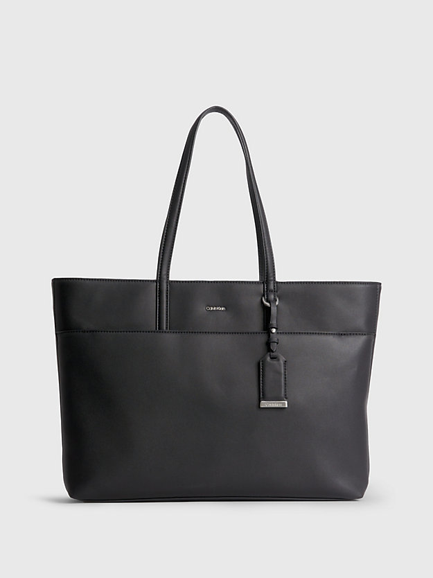CK BLACK Große Tote-Bag aus recyceltem Material mit Logo für Damen CALVIN KLEIN