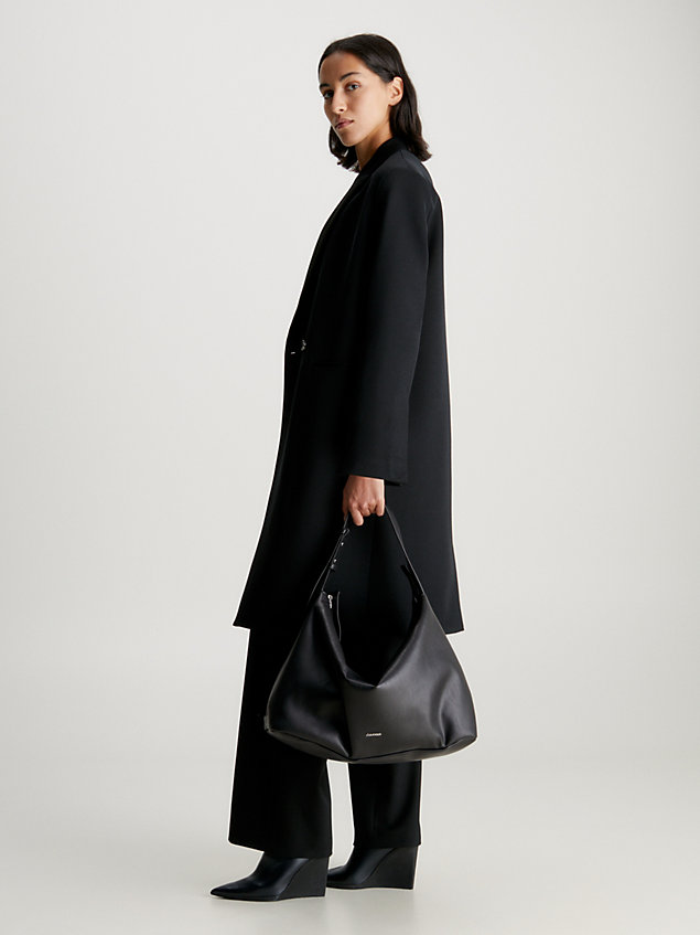 black large soft shoulder bag for women calvin klein