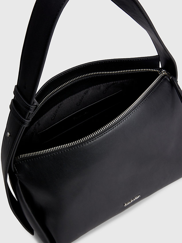 black soft recycled shoulder bag for women calvin klein