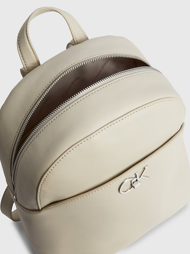 grey recycled round backpack for women calvin klein