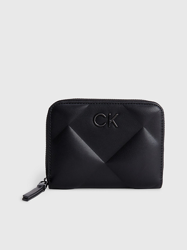black quilted rfid zip around wallet for women calvin klein