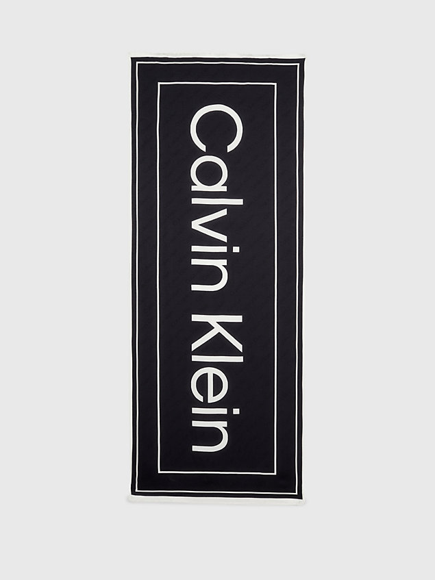 black chustka z żakardowym logo dla kobiety - calvin klein