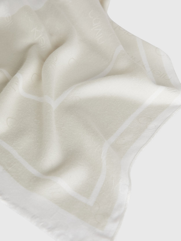 écharpe en jacquard avec logo stoney beige pour femmes calvin klein