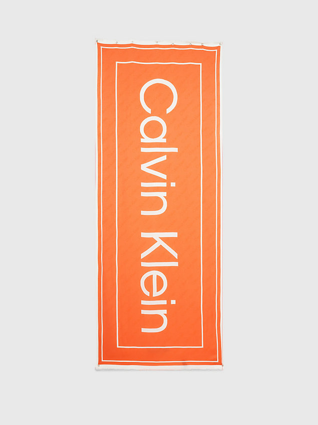 orange logo jacquard scarf for women calvin klein