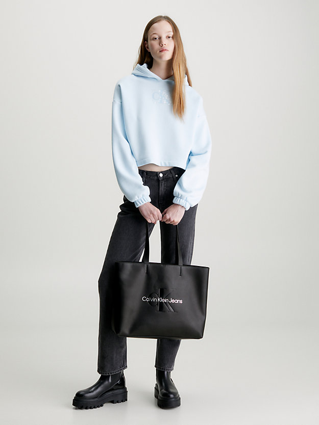 black/metallic logo slim tote bag for women calvin klein jeans