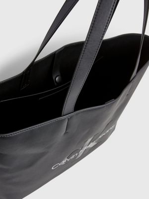 CALVIN KLEIN JEANS - Borsa Tote donna in ecopelle con logo - K60K6108250GJ  - nero