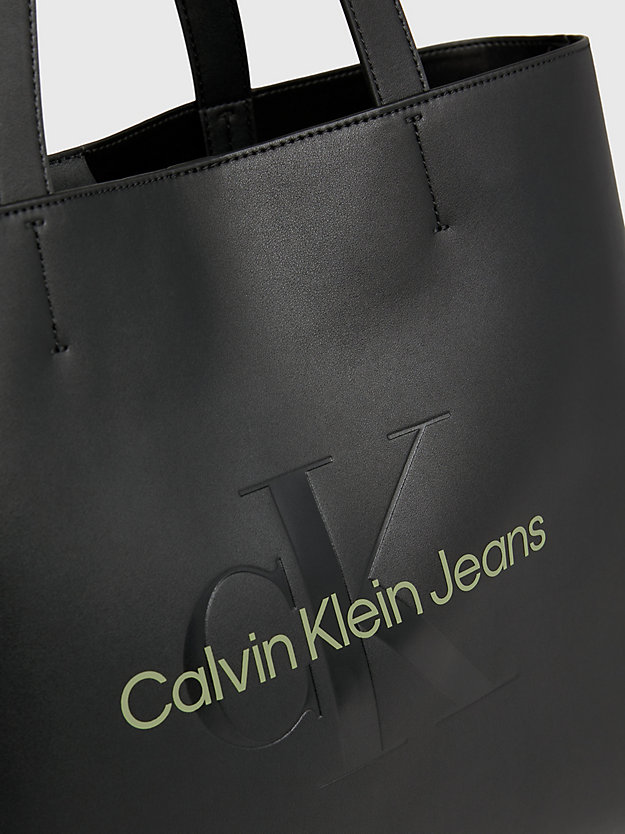 sac tote slim black/dark juniper pour femmes calvin klein jeans