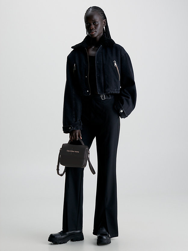 black with rose crossbody bag for women calvin klein jeans