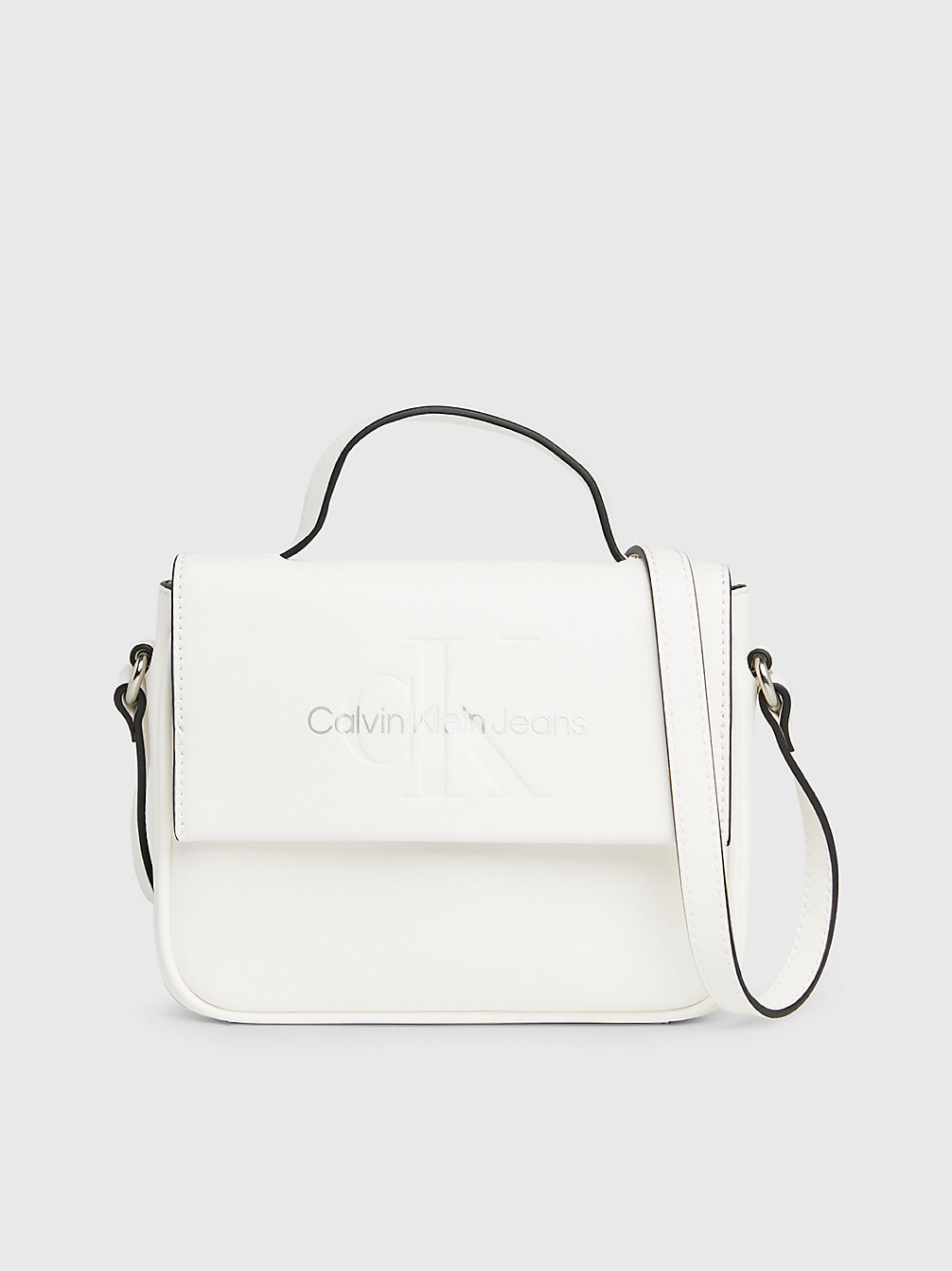 WHITE/SILVER LOGO Crossbody Bag undefined Women Calvin Klein
