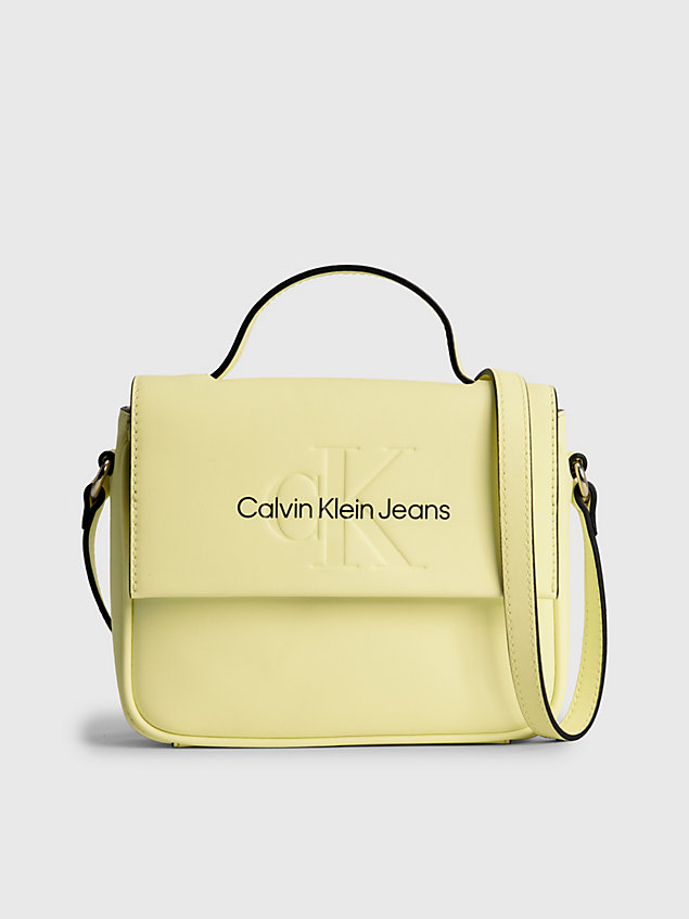 yellow quadratische crossbody bag für damen - calvin klein jeans