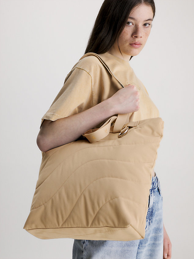 sac cabas recyclé beige pour femmes calvin klein jeans