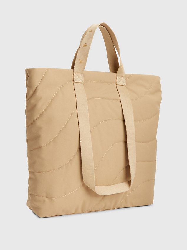 beige recycled tote bag for women calvin klein jeans
