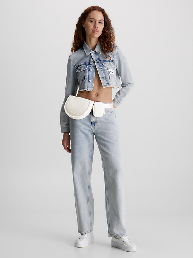 sac banane rond avec pochette white pour femmes calvin klein jeans