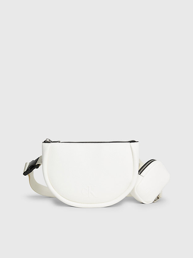 bright white round bum bag with pouch for women calvin klein jeans
