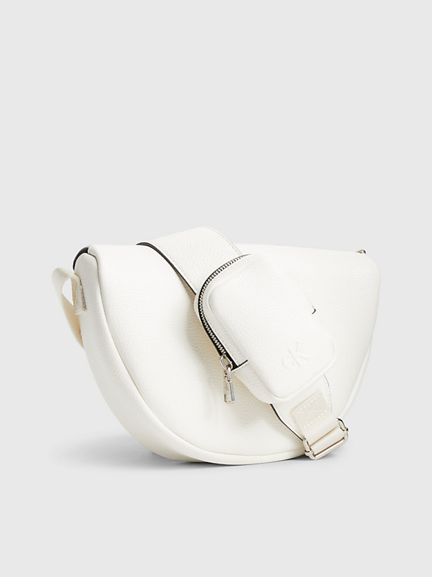 BRIGHT WHITE Round Bum Bag with Pouch for women CALVIN KLEIN JEANS