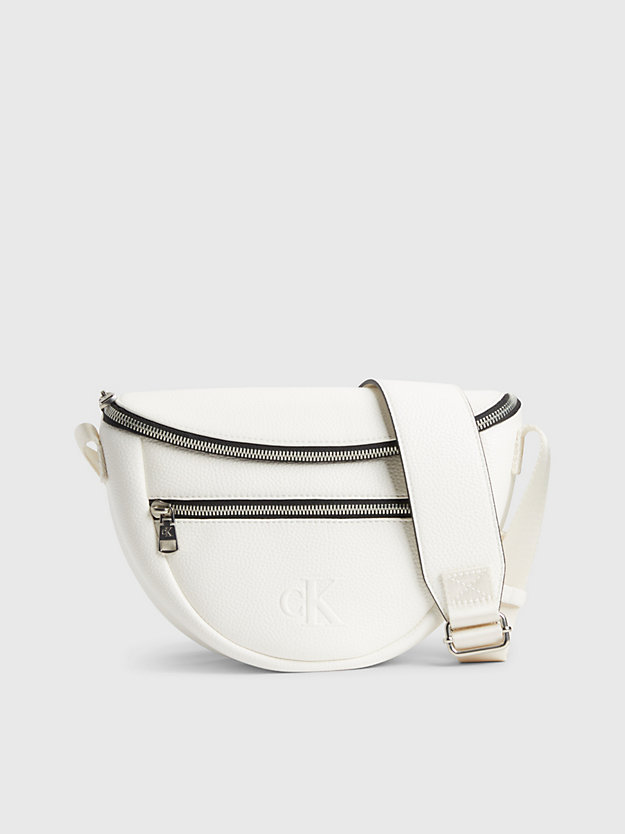 BRIGHT WHITE Round Bum Bag with Pouch for women CALVIN KLEIN JEANS