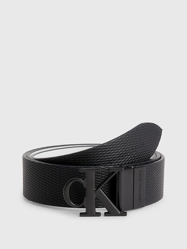 BLACK / BRIGHT WHITE Cintura reversibile con logo da donna CALVIN KLEIN JEANS