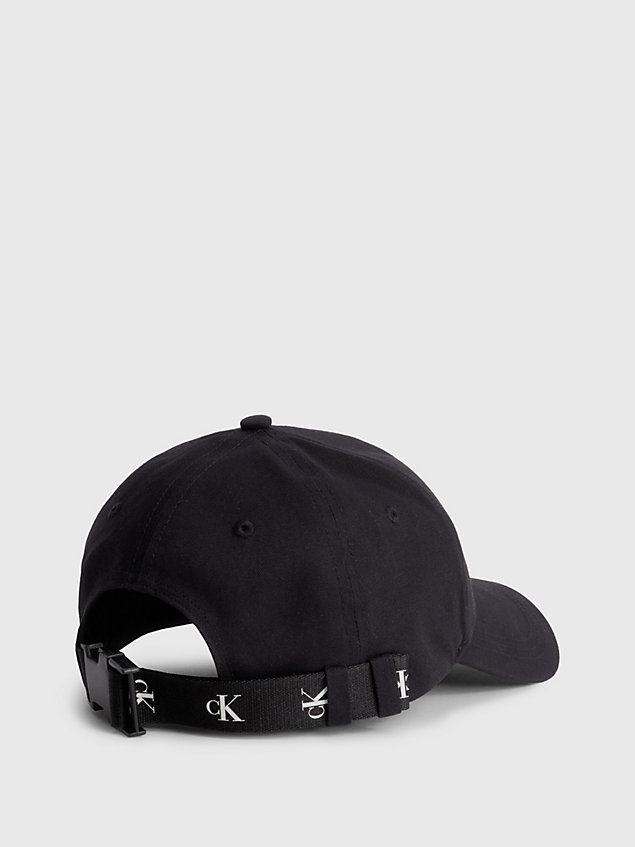 black czapka z logo z bawełny organicznej dla kobiety - calvin klein jeans