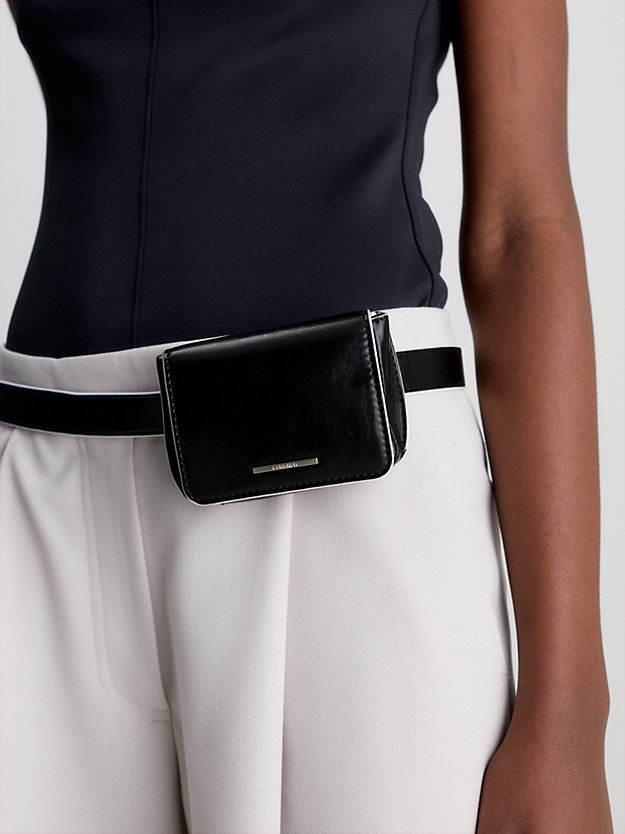 ck black recycled belt bag for women calvin klein