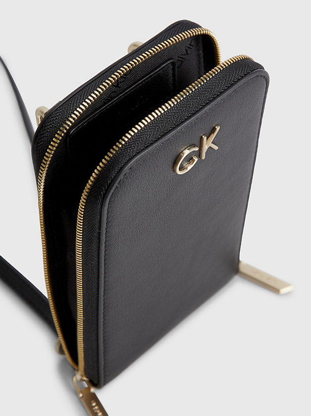 CK BLACK Crossbody-Handy-Tasche aus recyceltem Material für Damen CALVIN KLEIN
